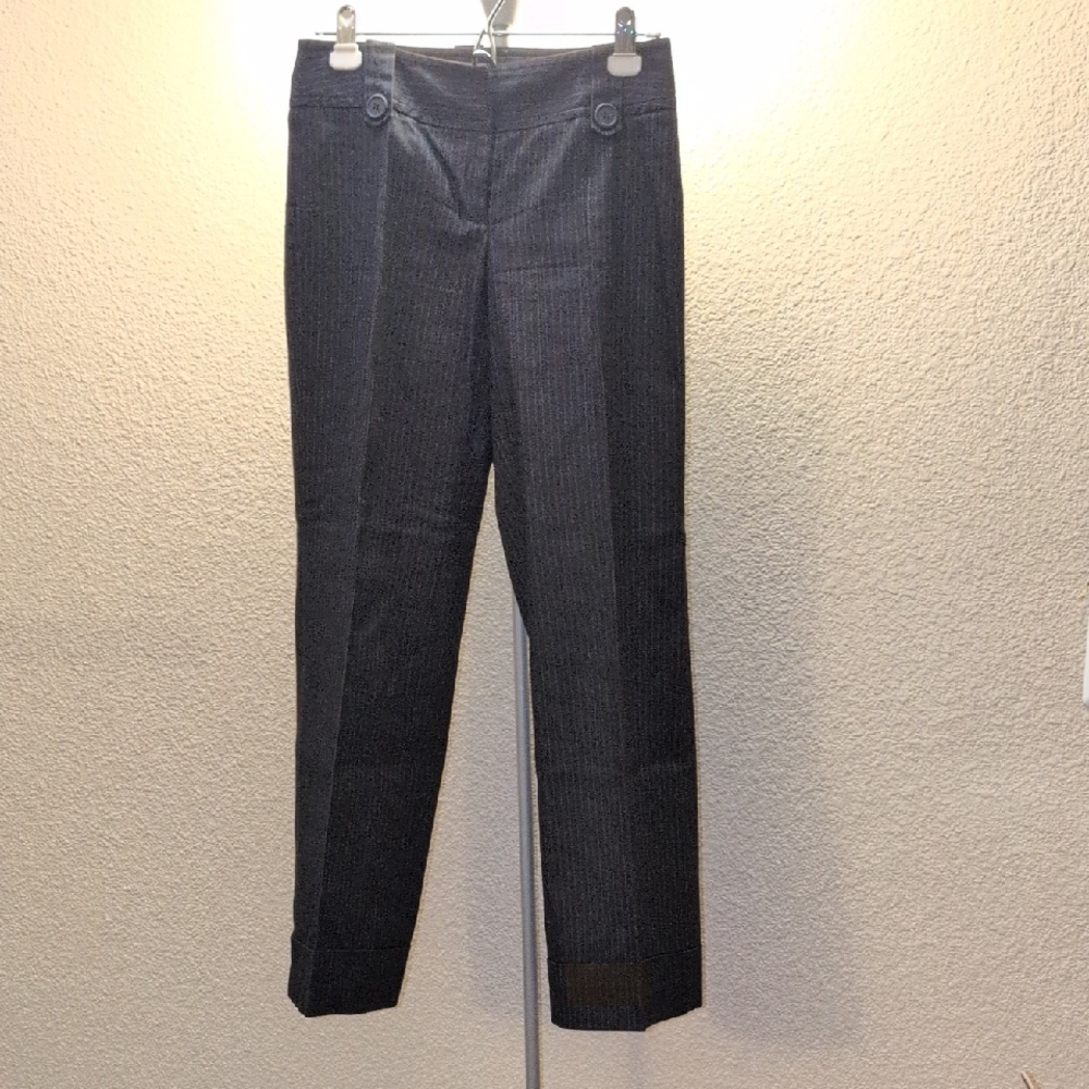 LOFT Black Pinstripe Trousers
